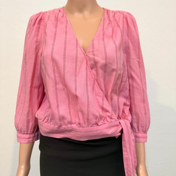 Madewell small striped wrap side tie wrap top blouse TB 2788 - Picture 11 of 11